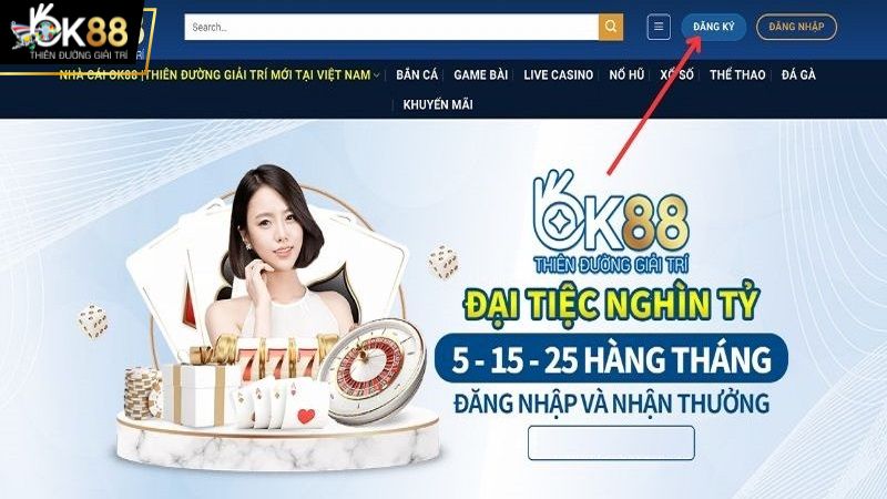 Nhấn đăng ký OK88