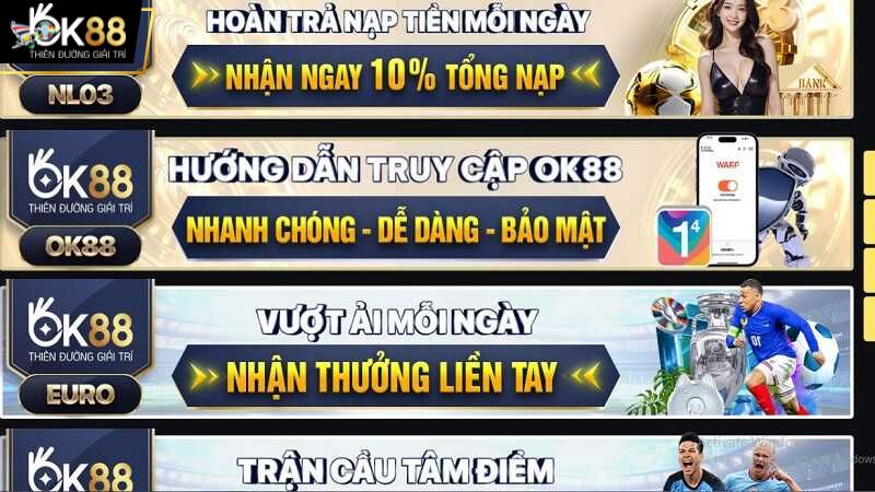 OK88 mang đến nhiều ưu đãi hấp dẫn